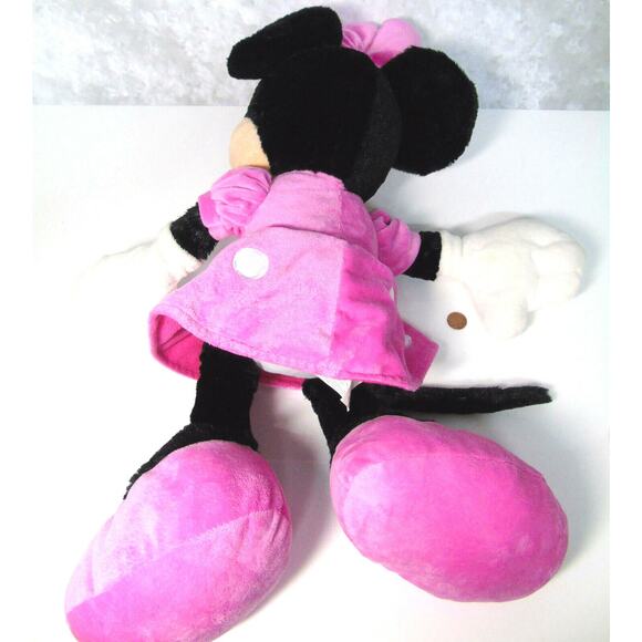Disney Minnie Mouse Plush Jumbo 24" Doll Pink Velour Dress Bow Dress Shoes Soft - Picture 5 of 7